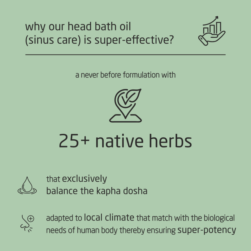 Premium Herbal Cold-Infused Head Bath Oil (Sinus Care) - 100ml