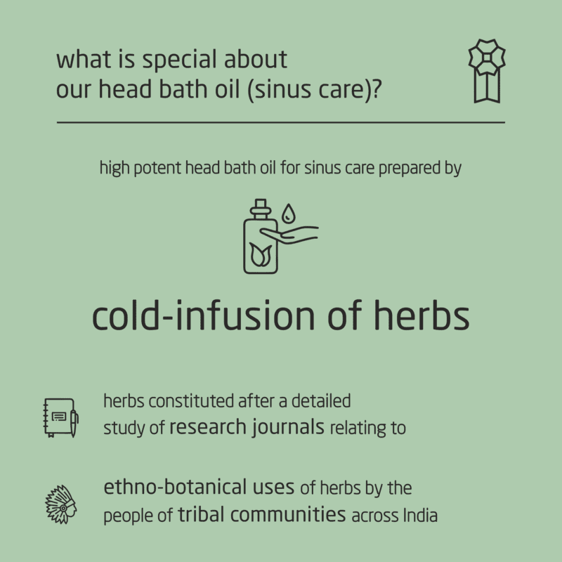 Premium Herbal Cold-Infused Head Bath Oil (Sinus Care) - 100ml