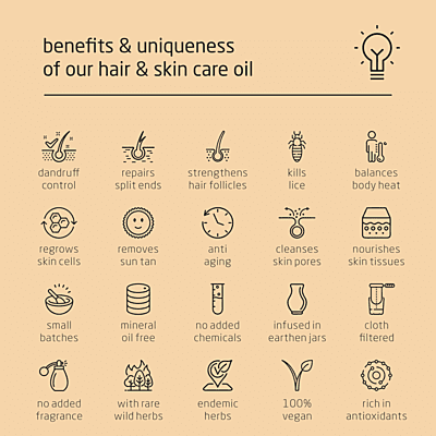 Premium Herbal Cold-Infused Hair & Skin Care Oil - 100ml Premium Herbal Cold-Infused Hair & Skin Care Oil - 100ml