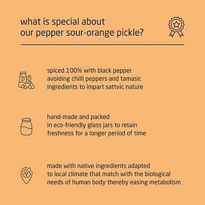 Premium Cold-Packed Pepper Sour-Orange Pickle – 185g Premium Cold-Packed Pepper Sour-Orange Pickle – 185g