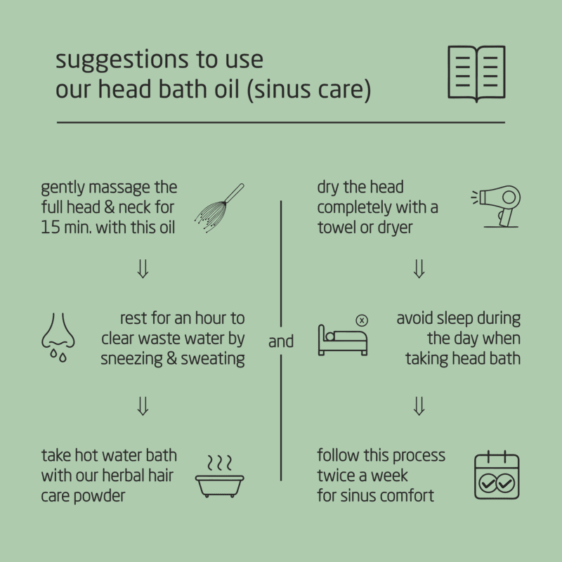Premium Herbal Cold-Infused Head Bath Oil (Sinus Care) - 100ml
