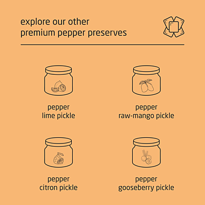 Premium Cold-Packed Pepper Sour-Orange Pickle – 185g Premium Cold-Packed Pepper Sour-Orange Pickle – 185g